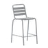 Lila Commercial Metal Indoor-Outdoor Restaurant Bar Height Stool with Metal Triple Slat Back