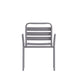Silver |#| Commercial Indoor-Outdoor Restaurant Stack Chair with Slat Back and Arms-Silver