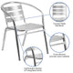 Heavy Duty Commercial Aluminum Indoor-Outdoor Slat-Back Restaurant Stack Chair