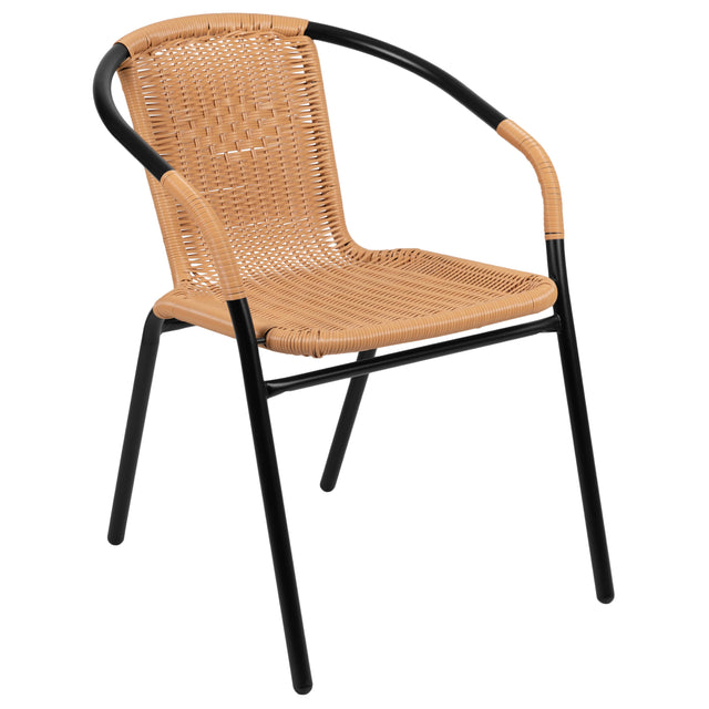 Lila Rattan Indoor-Outdoor Restaurant Stack Chair - View 1