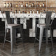 Gray Seat/Clear Coated Frame |#| Indoor Bar Height Stool with Poly Resin Colorful Seat - Clear Coated/Gray