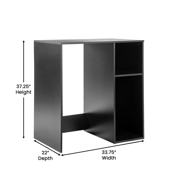 Black |#| Space-Saving Mini Fridge Organizer Shelf with Cubby Storage in Black