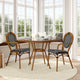 Indoor/Outdoor Commercial Bistro Set with Table and 2 Chairs in Blk/Wht