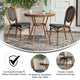 Indoor/Outdoor Commercial Bistro Set with Table and 2 Chairs in Blk/Wht