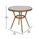 Indoor/Outdoor Commercial Bistro Set with Table and 2 Chairs in Blk/Wht