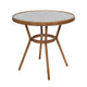 Indoor/Outdoor Commercial Bistro Set with Table and 2 Chairs in Blk/Wht