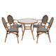 Indoor/Outdoor Commercial Bistro Set with Table and 4 Chairs in Blk/Wht