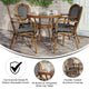 Indoor/Outdoor Commercial Bistro Set with Table and 4 Chairs in Blk/Wht