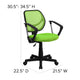 Green |#| Low Back Green Mesh Back Adjustable Height Swivel Task Office Chair with Arms