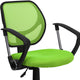 Green |#| Low Back Green Mesh Back Adjustable Height Swivel Task Office Chair with Arms