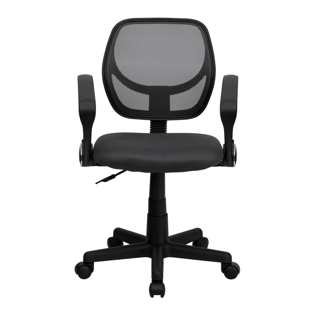 Gray |#| Low Back Gray Mesh Back Adjustable Height Swivel Task Office Chair with Arms