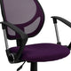 Purple |#| Low Back Purple Mesh Back Adjustable Height Swivel Task Office Chair with Arms