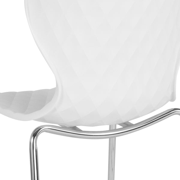 White |#| Contemporary Design White Plastic Stack Chair