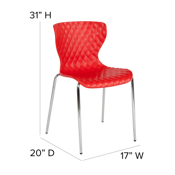 Red |#| Contemporary Design Red Plastic Stack Chair