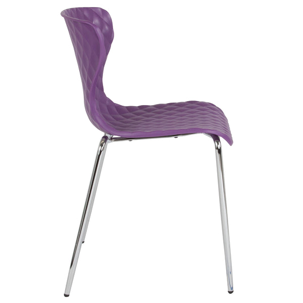 Purple |#| Contemporary Design Purple Plastic Stack Chair