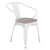 Luna Commercial Grade Metal Indoor-Outdoor Stack Chair with Arms, All-Weather Polystyrene Seat and Vertical Slat Back