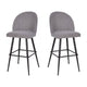 Gray Faux Linen |#| Commercial Grade 30inch Armless Barstool with Contoured Back in Gray Faux Linen