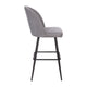 Gray Faux Linen |#| Commercial Grade 30inch Armless Barstool with Contoured Back in Gray Faux Linen