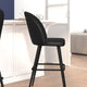 Black LeatherSoft |#| Commercial Grade 30inch Armless Barstool with Contoured Back in Black LeatherSoft