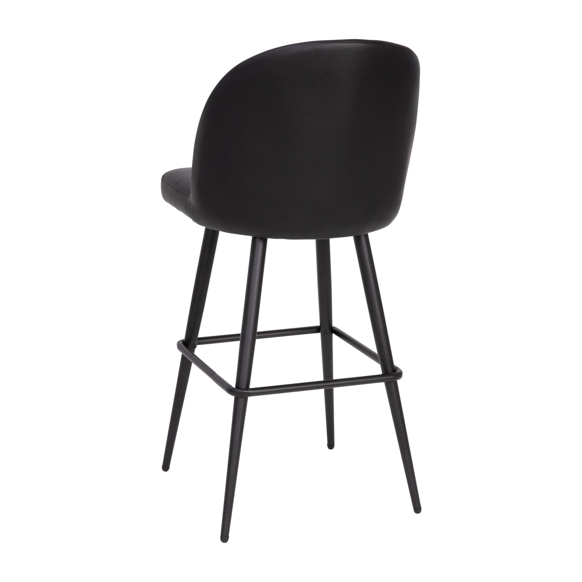 Black LeatherSoft |#| Commercial Grade 30inch Armless Barstool with Contoured Back in Black LeatherSoft