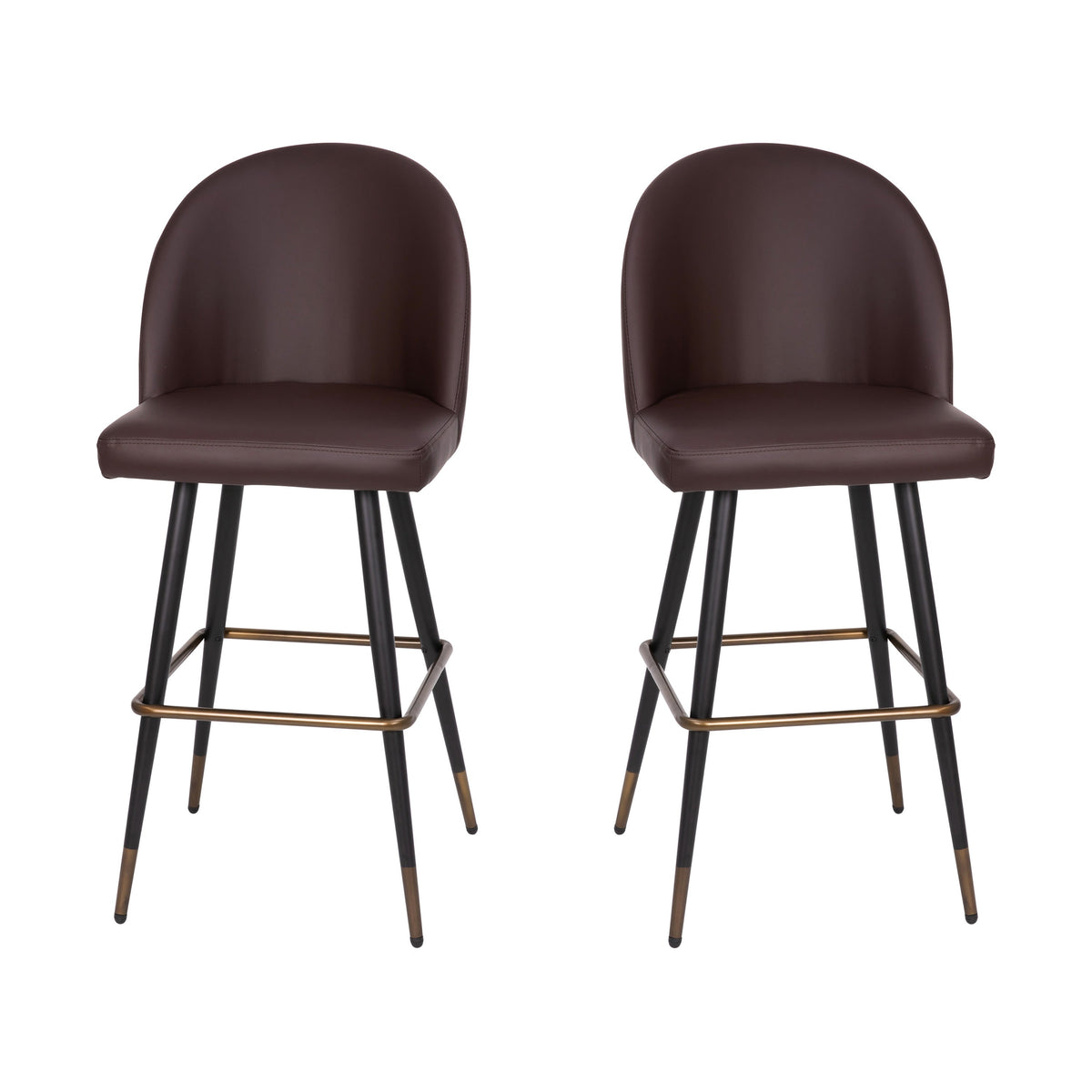 Brown LeatherSoft |#| Commercial Grade 30inch Armless Barstool with Contoured Back in Brown LeatherSoft