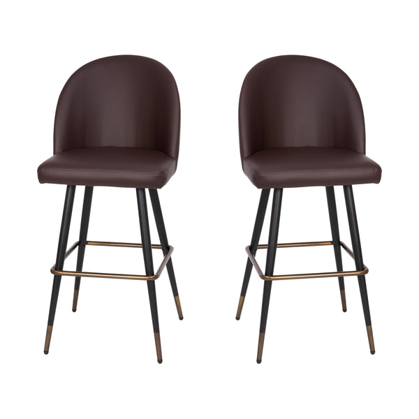 Brown LeatherSoft |#| Commercial Grade 30inch Armless Barstool with Contoured Back in Brown LeatherSoft