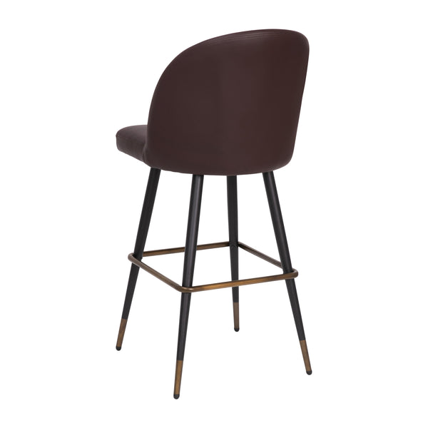 Brown LeatherSoft |#| Commercial Grade 30inch Armless Barstool with Contoured Back in Brown LeatherSoft