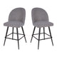 Gray Faux Linen |#| Commercial Grade 26inch Armless Stools with Contoured Backs in Gray Faux Linen