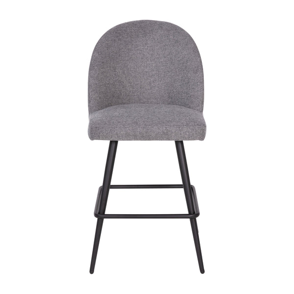 Gray Faux Linen |#| Commercial Grade 26inch Armless Stools with Contoured Backs in Gray Faux Linen