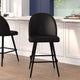 Black LeatherSoft |#| Commercial Grade 26inch Armless Stools with Contoured Backs in Black LeatherSoft