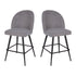 Lyla Set of 2 Commercial Modern Armless Counter Stools with Contoured Backrests, Steel Frames and Footrests-Set of 2