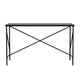 Black Wood Grain Parsons Desk with Oil Rubbed Bronze Metal X-Frame