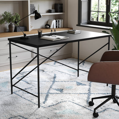 Maddox Home Office Parsons Desk with Metal X-Frame