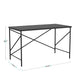 Black Wood Grain Parsons Desk with Oil Rubbed Bronze Metal X-Frame