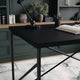 Black Wood Grain Parsons Desk with Oil Rubbed Bronze Metal X-Frame