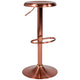 Rose Gold |#| Adjustable Height Retro Barstool with Ergonomic Molded Seat in Rose Gold Finish