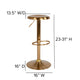Gold |#| Adjustable Height Retro Barstool with Ergonomic Molded Seat in Gold Finish