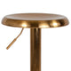 Gold |#| Adjustable Height Retro Barstool with Ergonomic Molded Seat in Gold Finish
