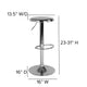 Chrome |#| Adjustable Height Retro Barstool with Ergonomic Molded Seat in Chrome Finish