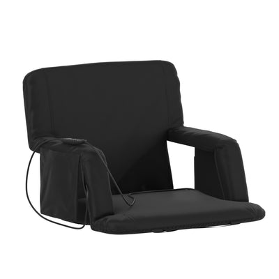 Malta Extra Wide Portable Heated Reclining Stadium Chair w/Armrests, Padded Back & Heated Seat w/Dual Storage Pockets and Backpack Straps - View 1