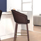 Brown |#| Commercial 26inch Mid-Back Counter Stool with Wood Legs - Brown LeatherSoft/Walnut