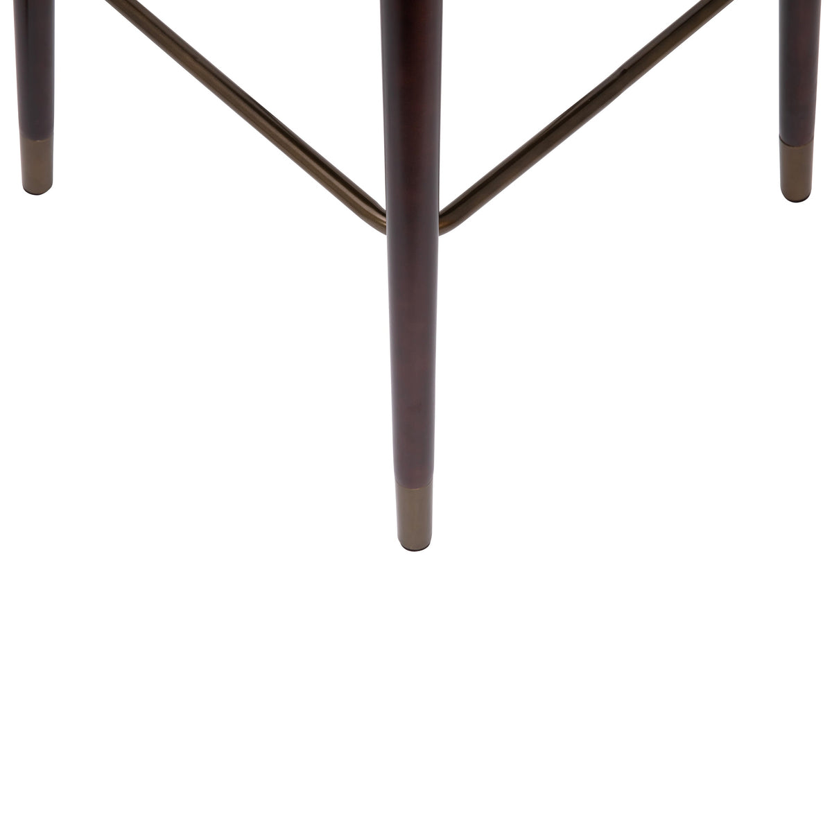 Brown |#| Commercial 26inch Mid-Back Counter Stool with Wood Legs - Brown LeatherSoft/Walnut