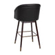 Black |#| Commercial 30inch Mid-Back Barstool with Wooden Legs - Black LeatherSoft/Walnut