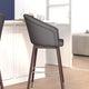 Gray |#| Commercial 30inch Mid-Back Barstool with Wooden Legs - Gray LeatherSoft/Walnut