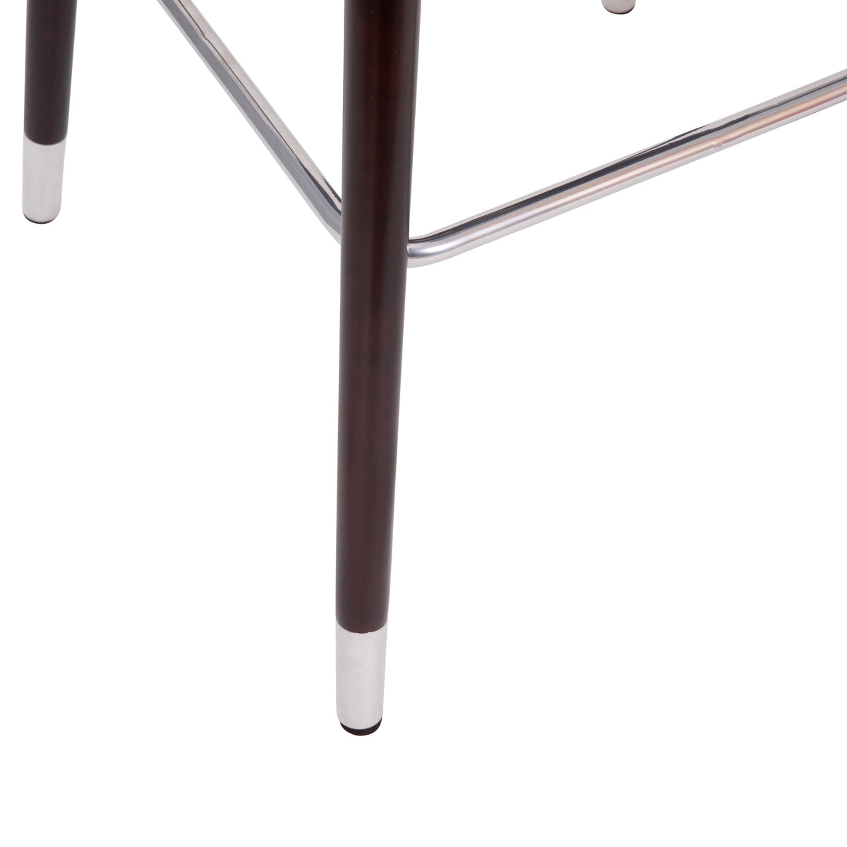 Gray |#| Commercial 30inch Mid-Back Barstool with Wooden Legs - Gray LeatherSoft/Walnut