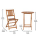 Indoor/Outdoor Acacia Wood Folding Table and 2 Chair Bistro Set in Natural