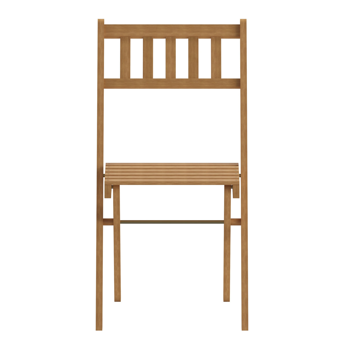 Indoor/Outdoor Solid Acacia Wood Folding Bistro Chairs in Natural - Set of 2