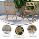 Indoor/Outdoor Solid Acacia Wood Folding Bistro Chairs in Natural - Set of 2
