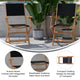 2PK All-Weather Acacia Wood and Mesh Folding Bistro Armchairs - Natural/Black