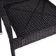 Black |#| Indoor/Outdoor Stacking Steel Framed Black Wicker Dining Armchairs - 4 Pack